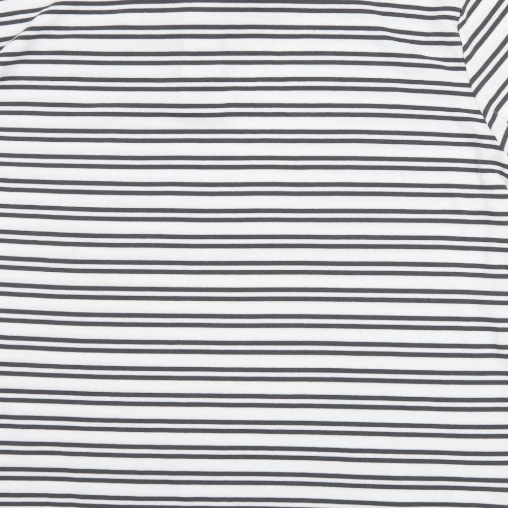 Slazenger Mens White Striped Polyester  Polo Size 2XL Collared Button