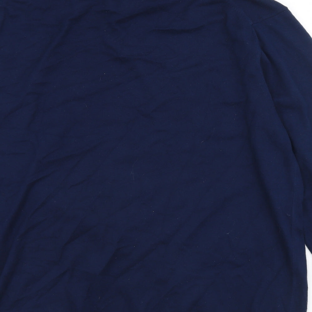 NEXT Mens Blue Collared  Cotton Pullover Jumper Size 2XL