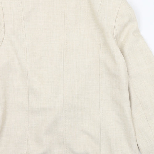 EWM Womens Beige   Jacket  Size 14  Hook & Eye