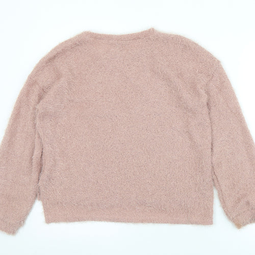 Primark Womens Pink Crew Neck  Polyester Pullover Jumper Size 6   - 6/8