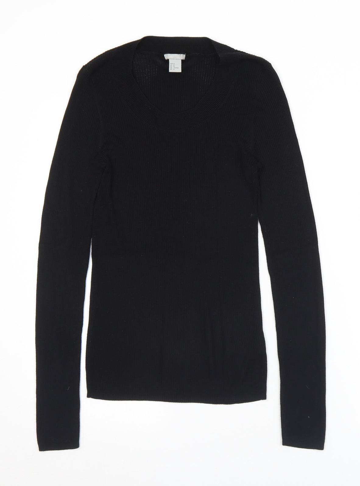 H&M Womens Black  Acrylic Basic T-Shirt Size M Round Neck