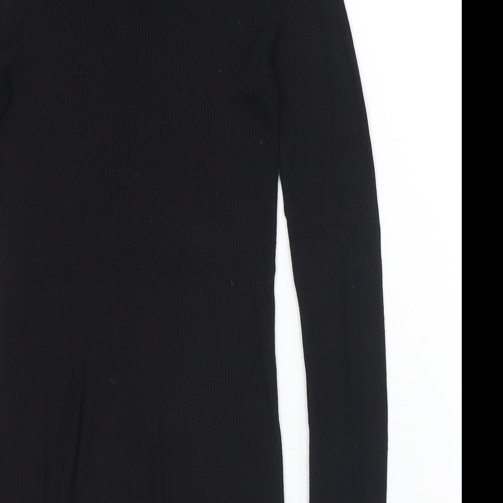 H&M Womens Black  Acrylic Basic T-Shirt Size M Round Neck
