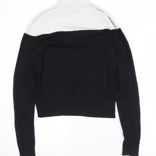 New Look Womens Black Mock Neck  Viscose Pullover Jumper Size 14