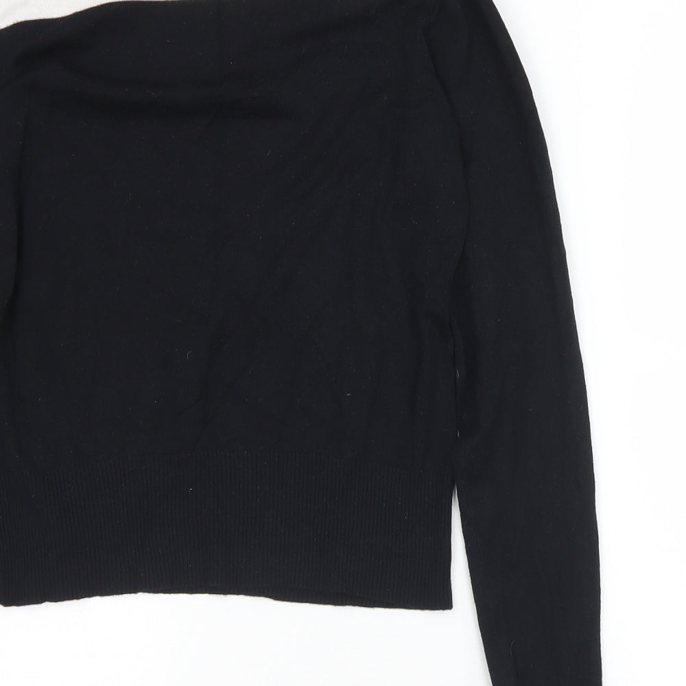 New Look Womens Black Mock Neck  Viscose Pullover Jumper Size 14