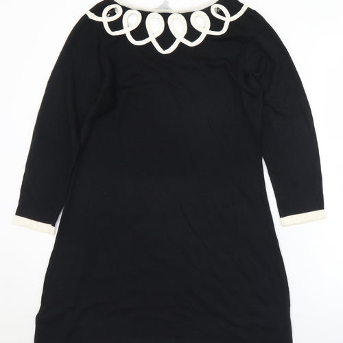 Debenhams Womens Black Round Neck  Acrylic Tunic Jumper Size 12