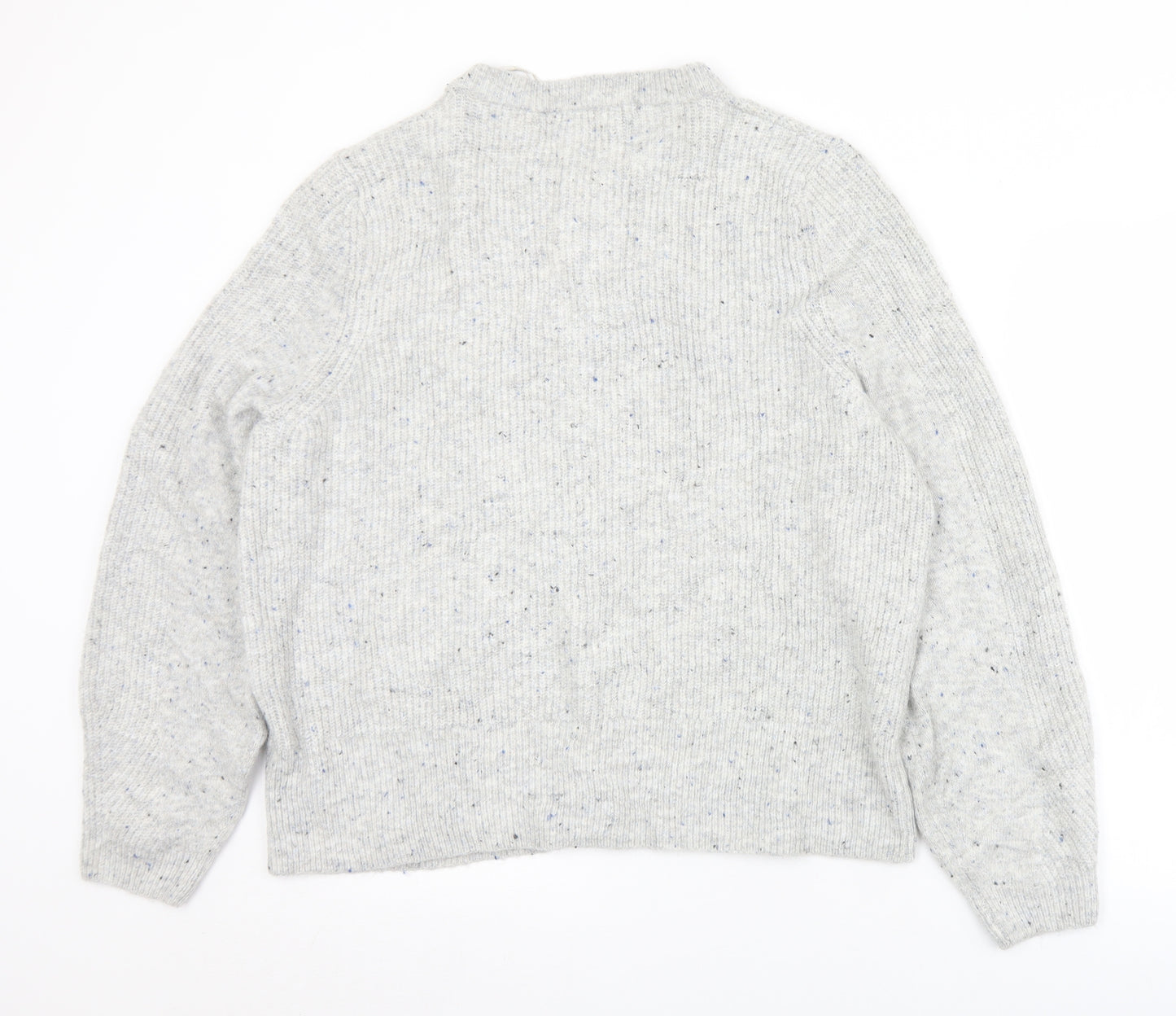 Marks and Spencer Womens Grey Crew Neck  Acrylic Cardigan Jumper Size 20