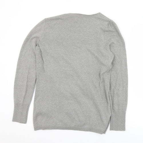 B.C. Best Connections Womens Grey V-Neck  Cotton Cardigan Jumper Size 12
