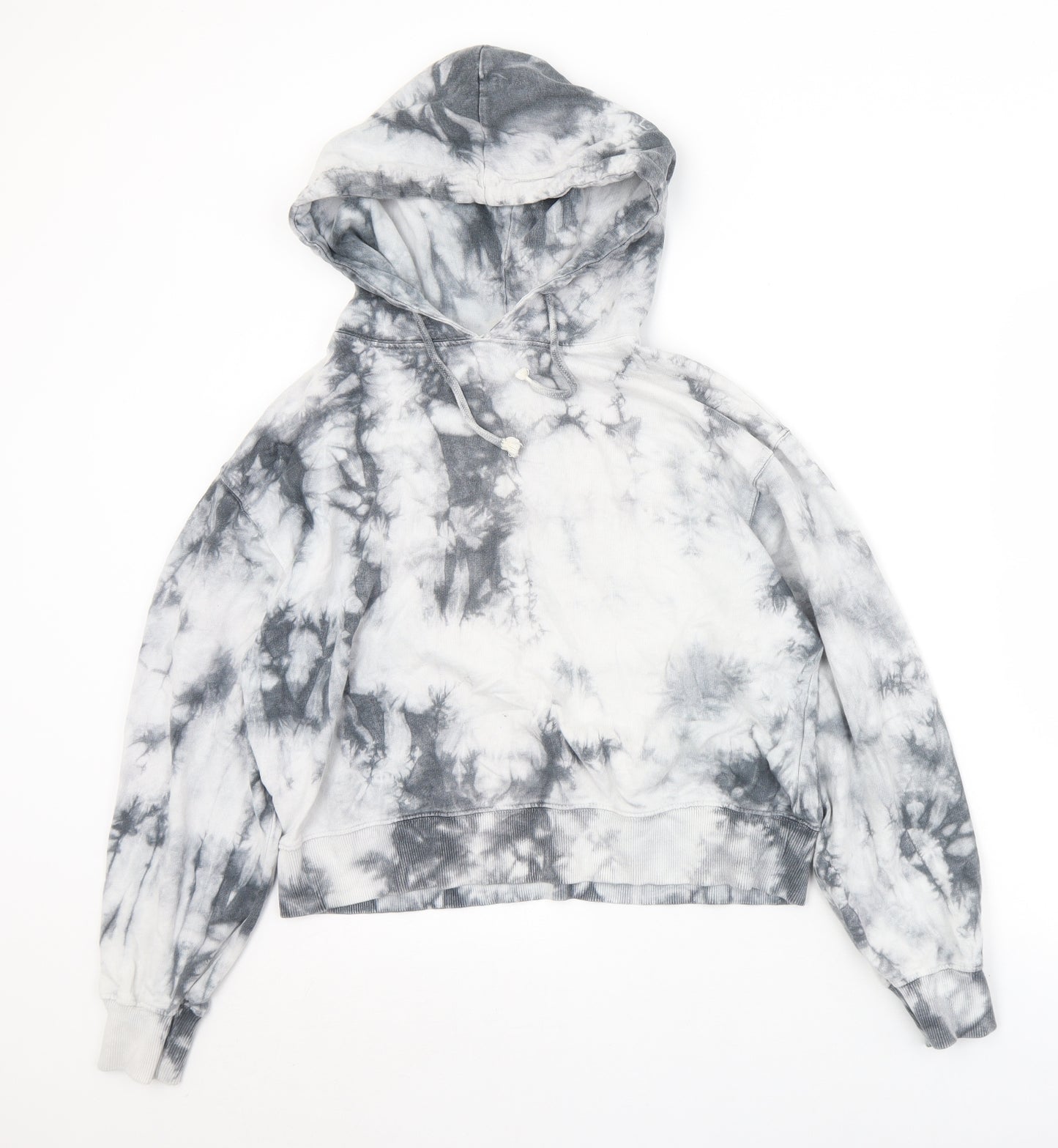 New Look Womens Grey  Cotton Pullover Hoodie Size S   - Cropped