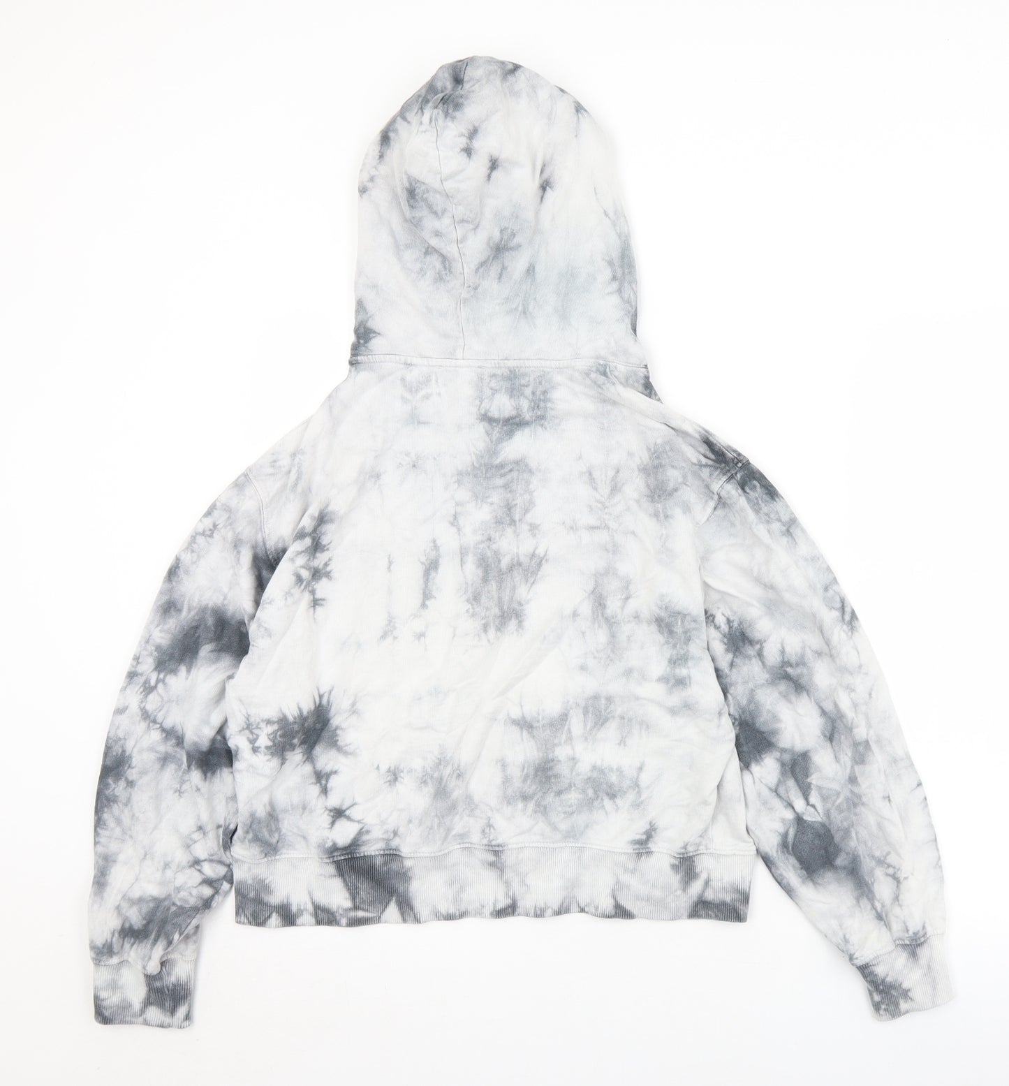 New Look Womens Grey  Cotton Pullover Hoodie Size S   - Cropped