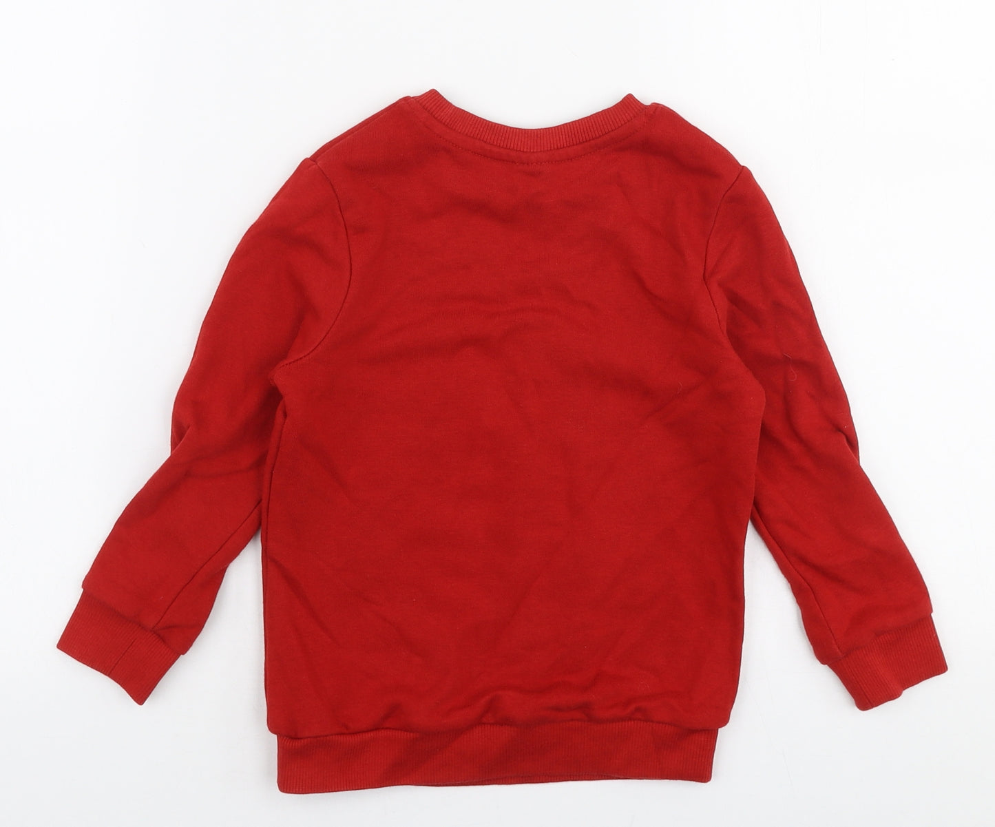TU Boys Red  Cotton Pullover Sweatshirt Size 4 Years  Pullover - Christmas Reindeer