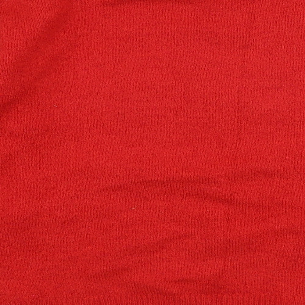 NEXT Girls Red High Neck  Polyester Pullover Jumper Size 11 Years  Pullover - Christmas Reindeer