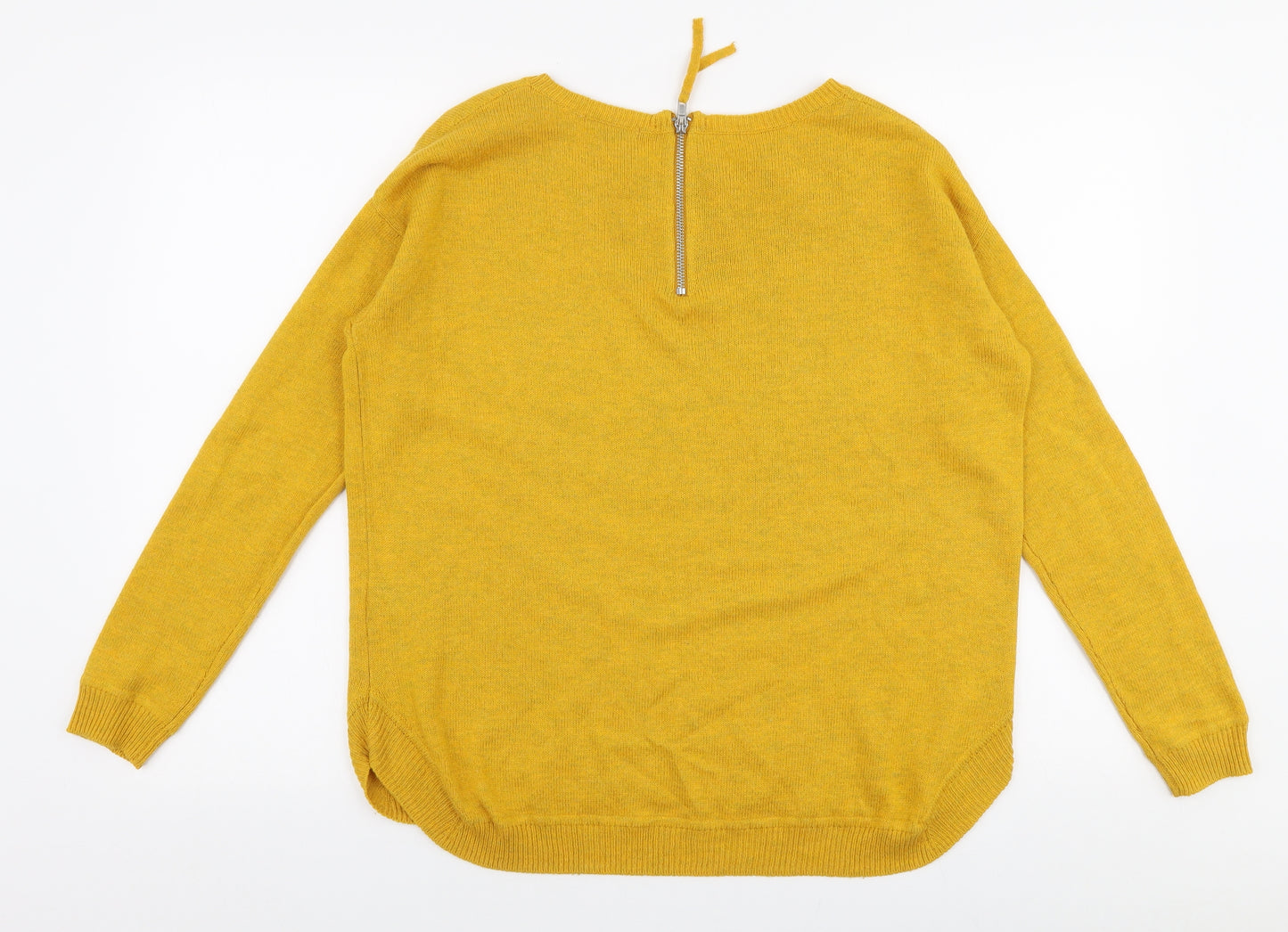 H&M Womens Yellow Round Neck  Acrylic Pullover Jumper Size M