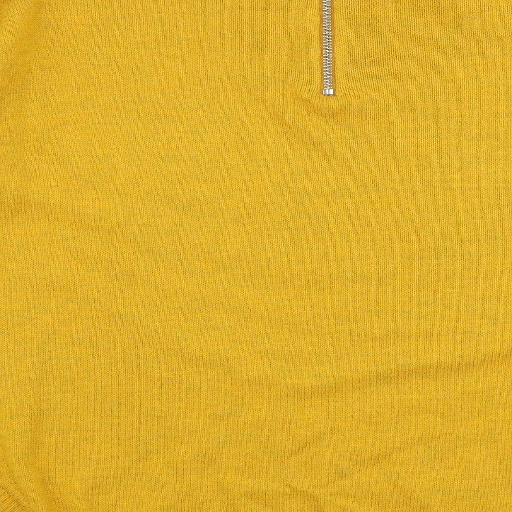 H&M Womens Yellow Round Neck  Acrylic Pullover Jumper Size M