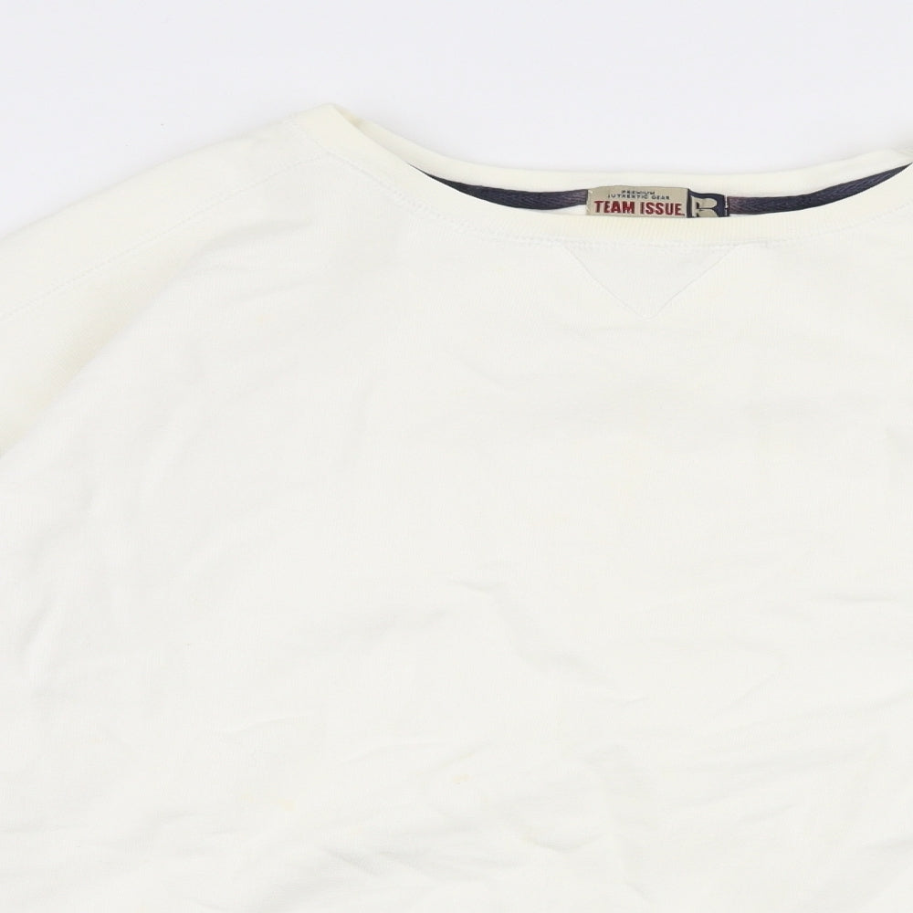 Russell Athletic Mens White  Cotton Pullover Sweatshirt Size XL