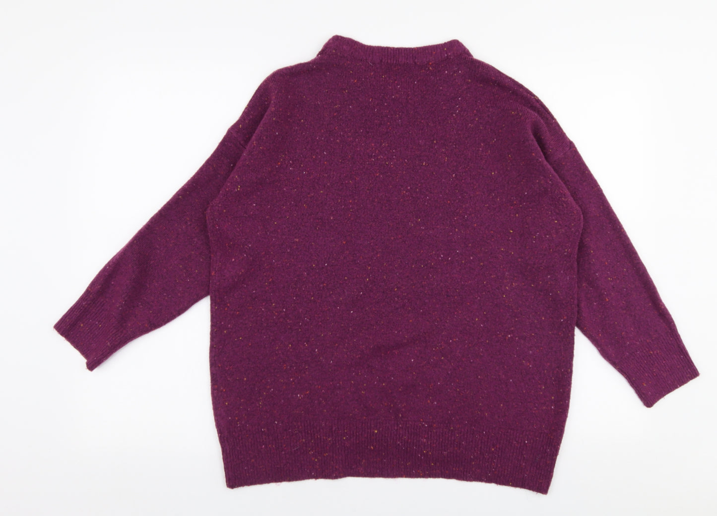 Nutmeg Womens Purple High Neck  Acrylic Pullover Jumper Size 16
