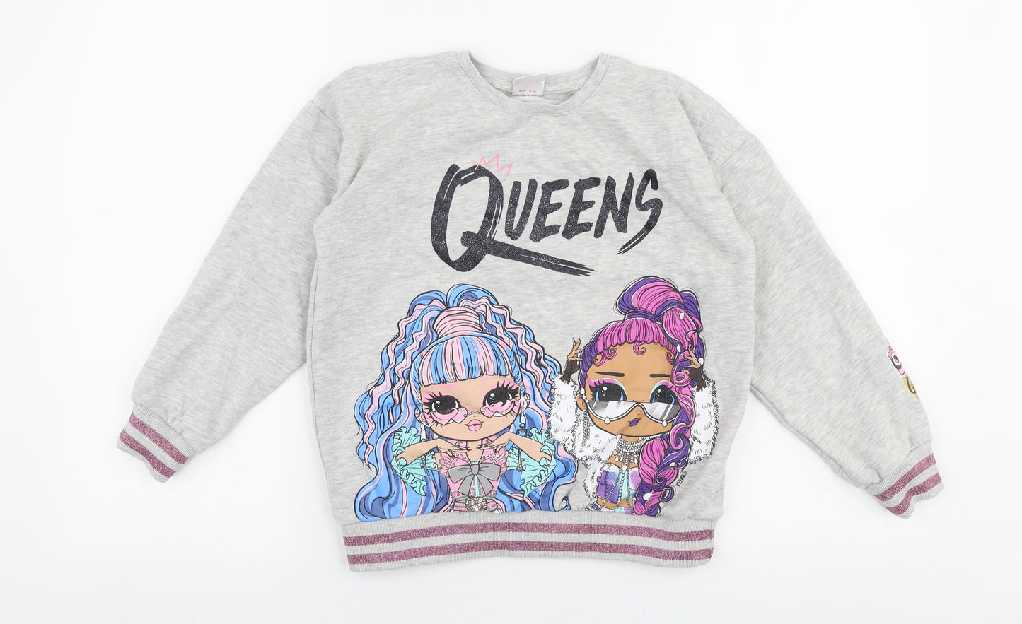 George Girls Grey  Cotton Pullover Sweatshirt Size 8-9 Years  Pullover - LOL surprise