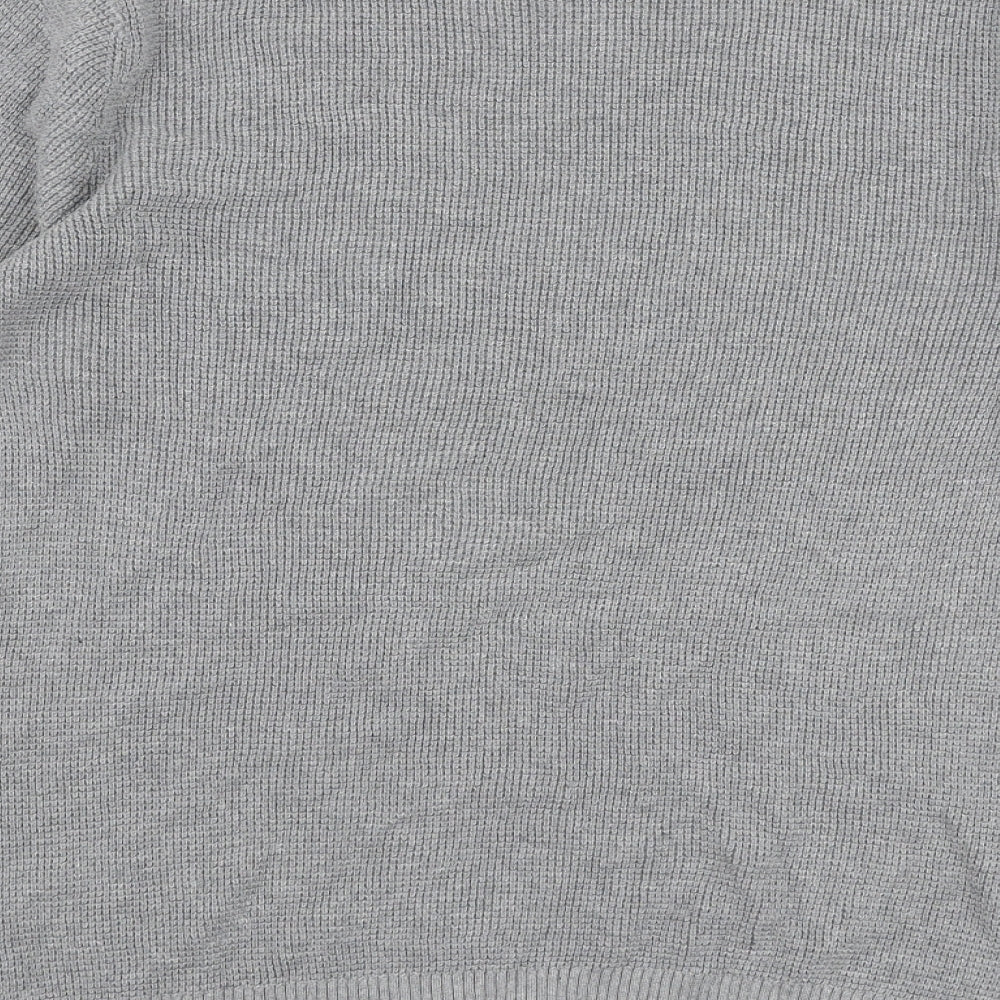 River Island Mens Grey Round Neck  Cotton Pullover Jumper Size M