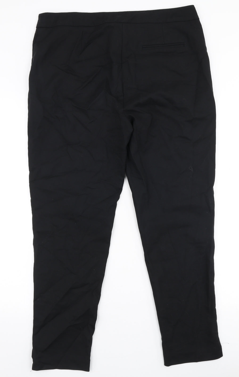 F&F Womens Black  Polyester Trousers  Size 14 L27 in Slim Zip