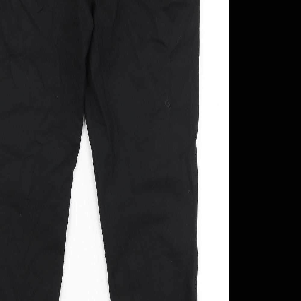 F&F Womens Black  Polyester Trousers  Size 14 L27 in Slim Zip