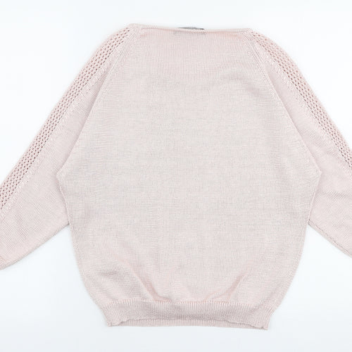 Marks and Spencer Womens Pink Round Neck  Polyester Pullover Jumper Size 10