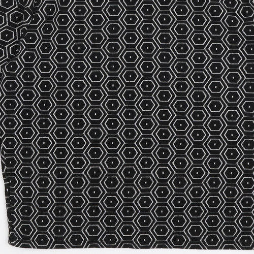 Topshop Womens Black Round Neck Geometric Polyester Pullover Jumper Size 10