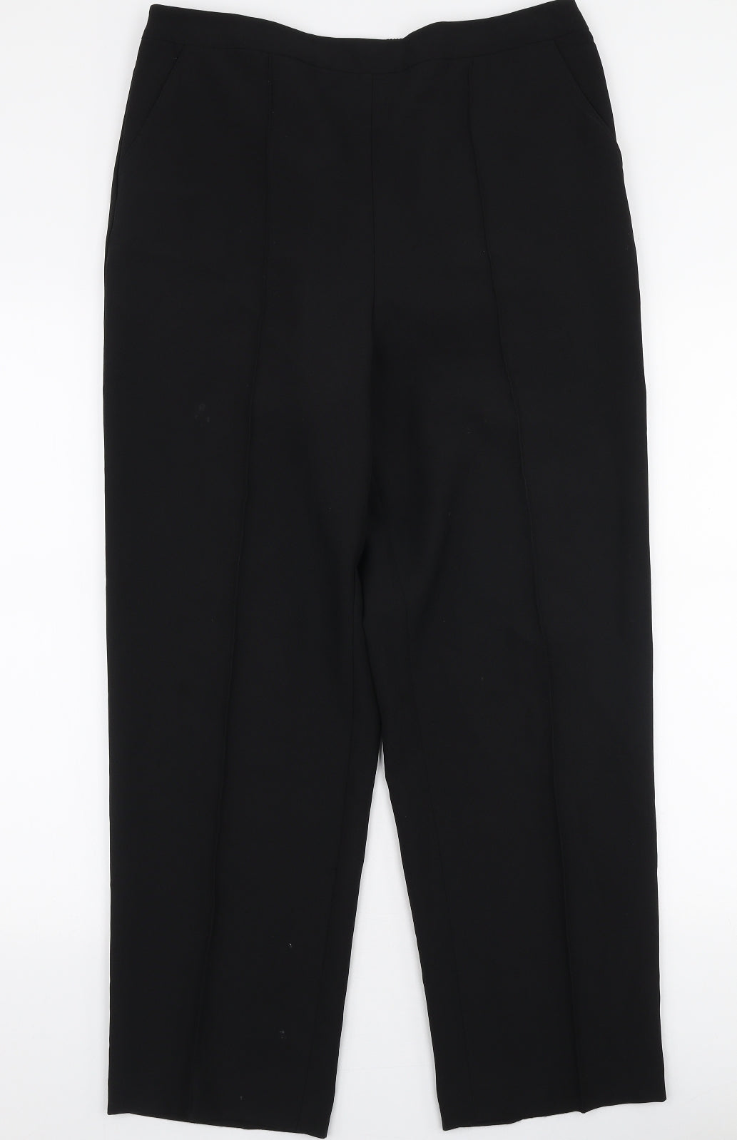 Isle Essentials Womens Black  Polyester Trousers  Size 14 L28 in Regular