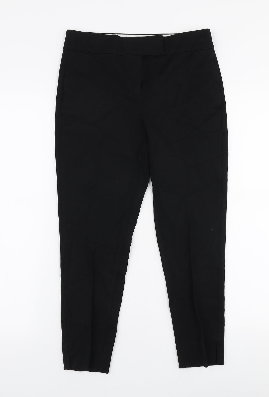 NEXT Womens Black  Viscose Trousers  Size 6 L23 in Slim Zip