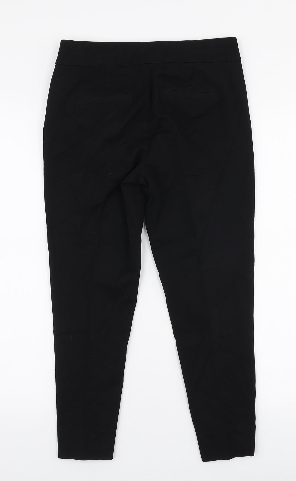 NEXT Womens Black  Viscose Trousers  Size 6 L23 in Slim Zip