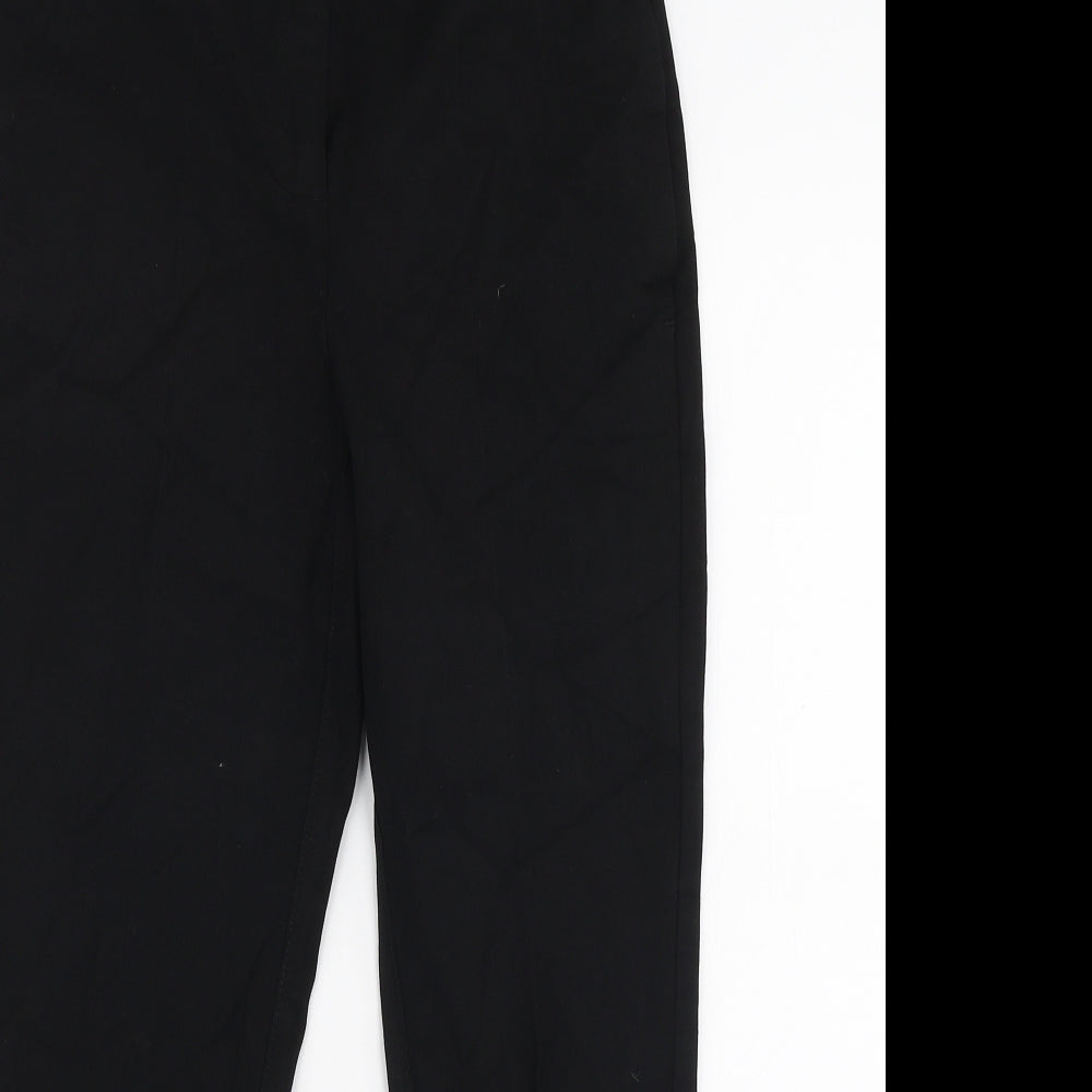 NEXT Womens Black  Viscose Trousers  Size 6 L23 in Slim Zip