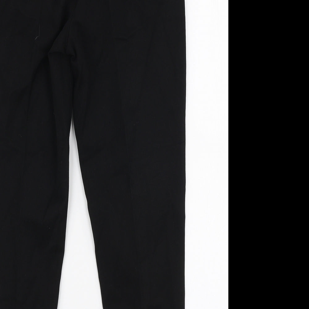 NEXT Womens Black  Viscose Trousers  Size 6 L23 in Slim Zip