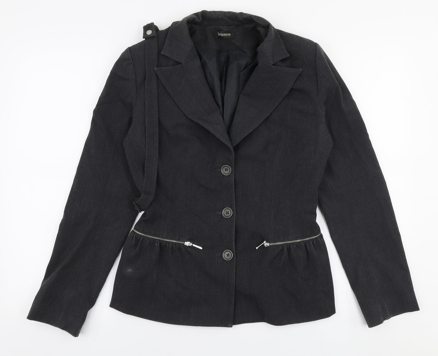 Sinequanone  Womens Grey   Jacket Blazer Size 8  Button