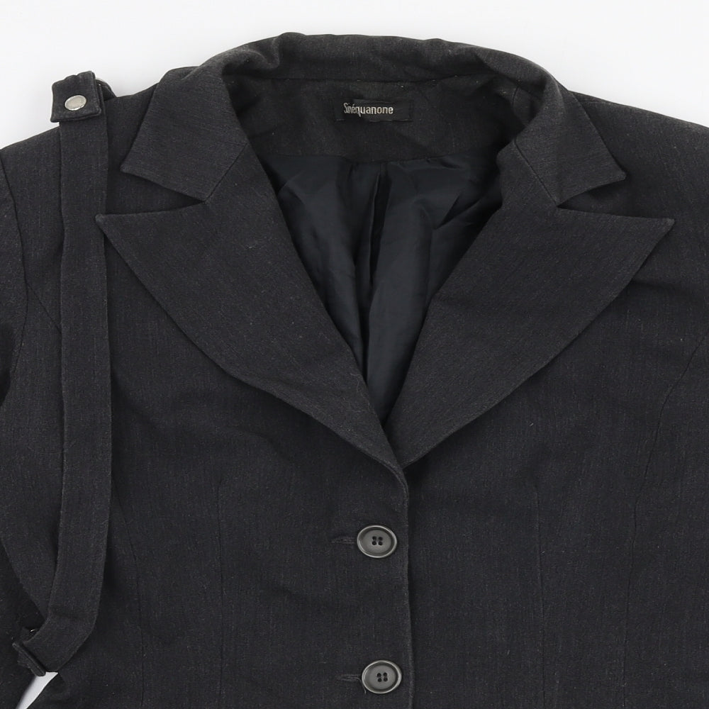 Sinequanone  Womens Grey   Jacket Blazer Size 8  Button
