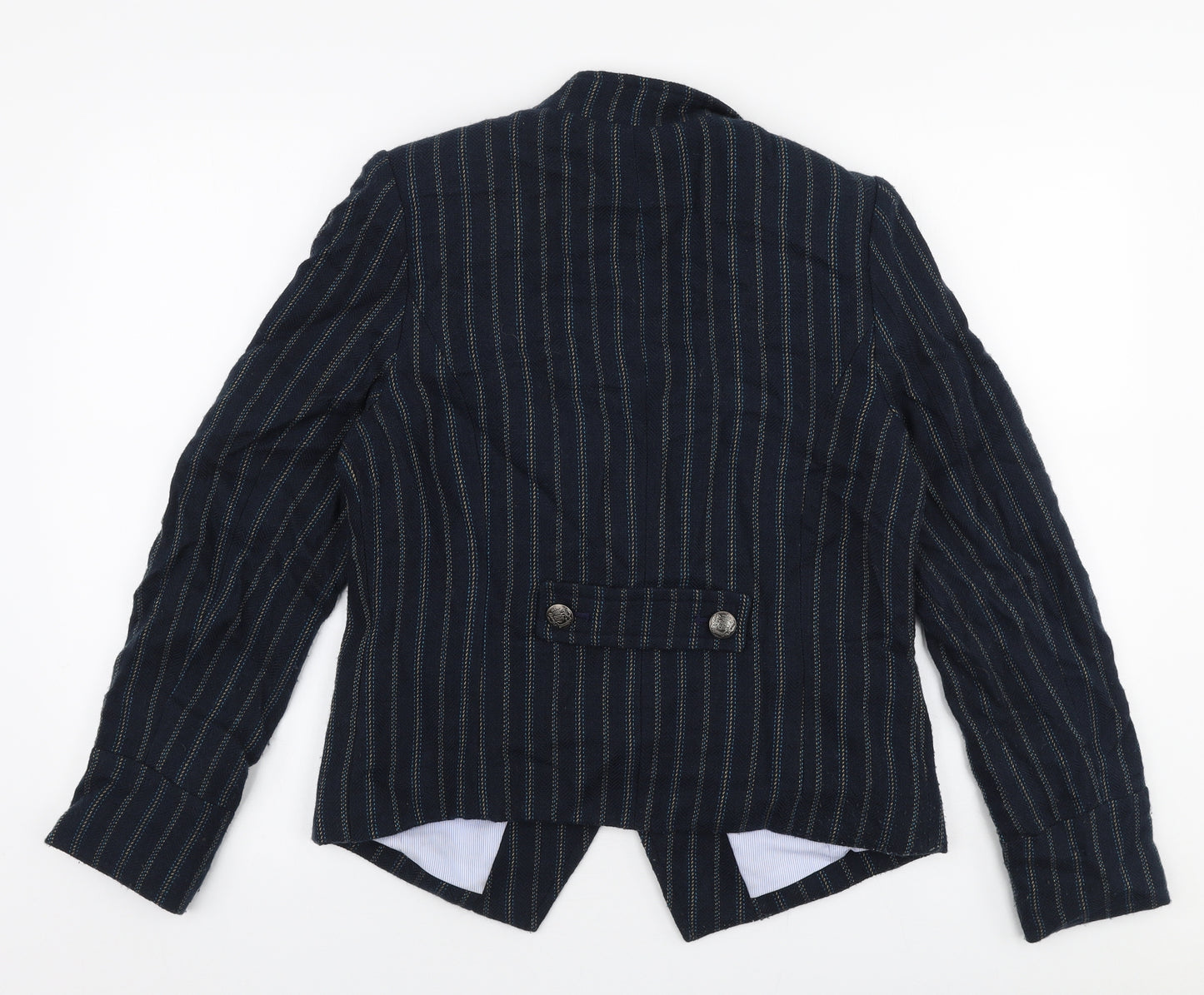 Dorothy Perkins Womens Blue Striped  Jacket Blazer Size 14  Button