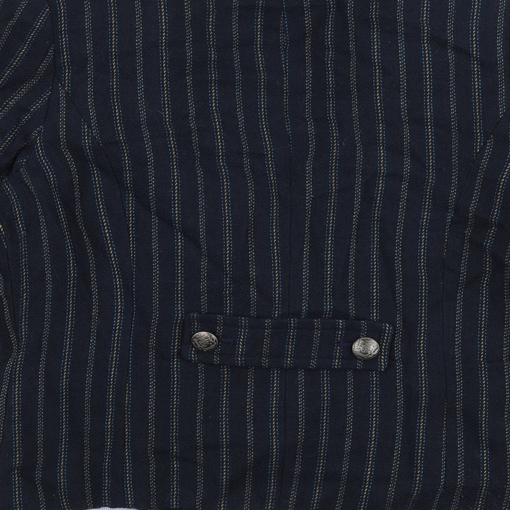 Dorothy Perkins Womens Blue Striped  Jacket Blazer Size 14  Button