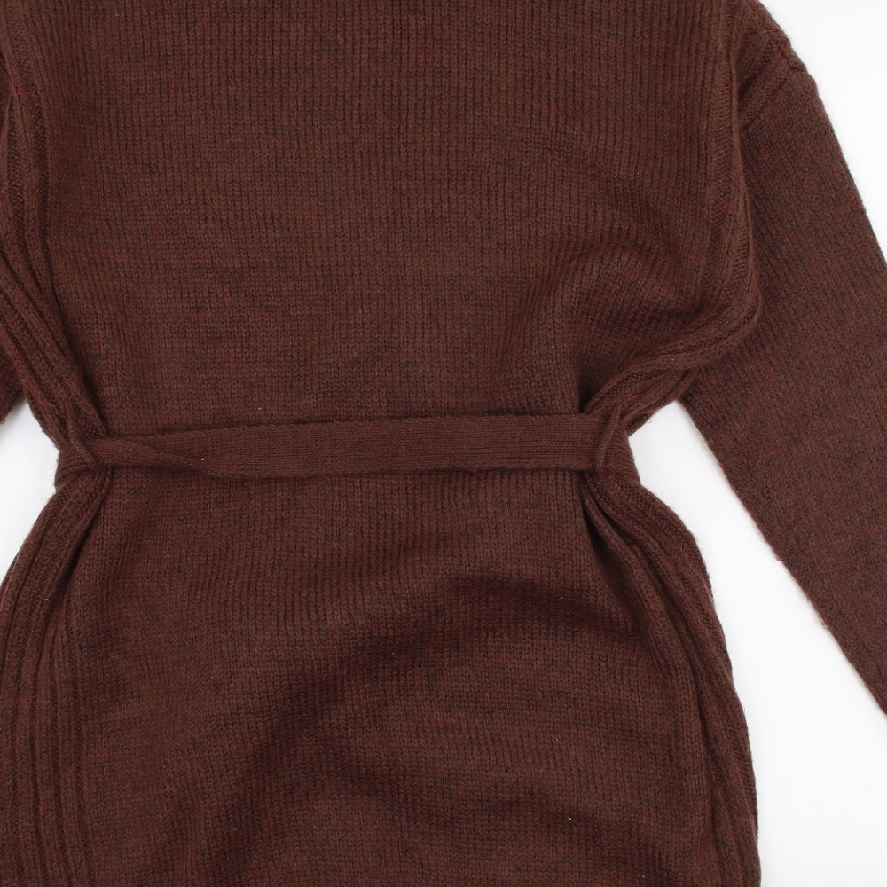 Primark Womens Brown  Polyester Jumper Dress  Size XS  High Neck Pullover