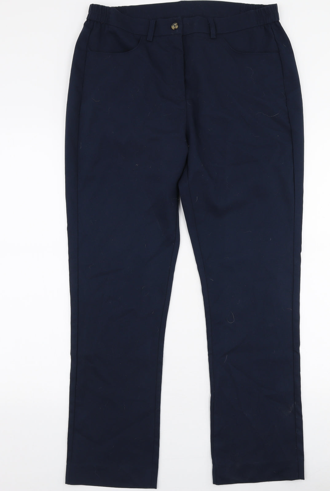 Cotton Traders Womens Blue  Polyester Trousers  Size 14 L28 in Regular Zip