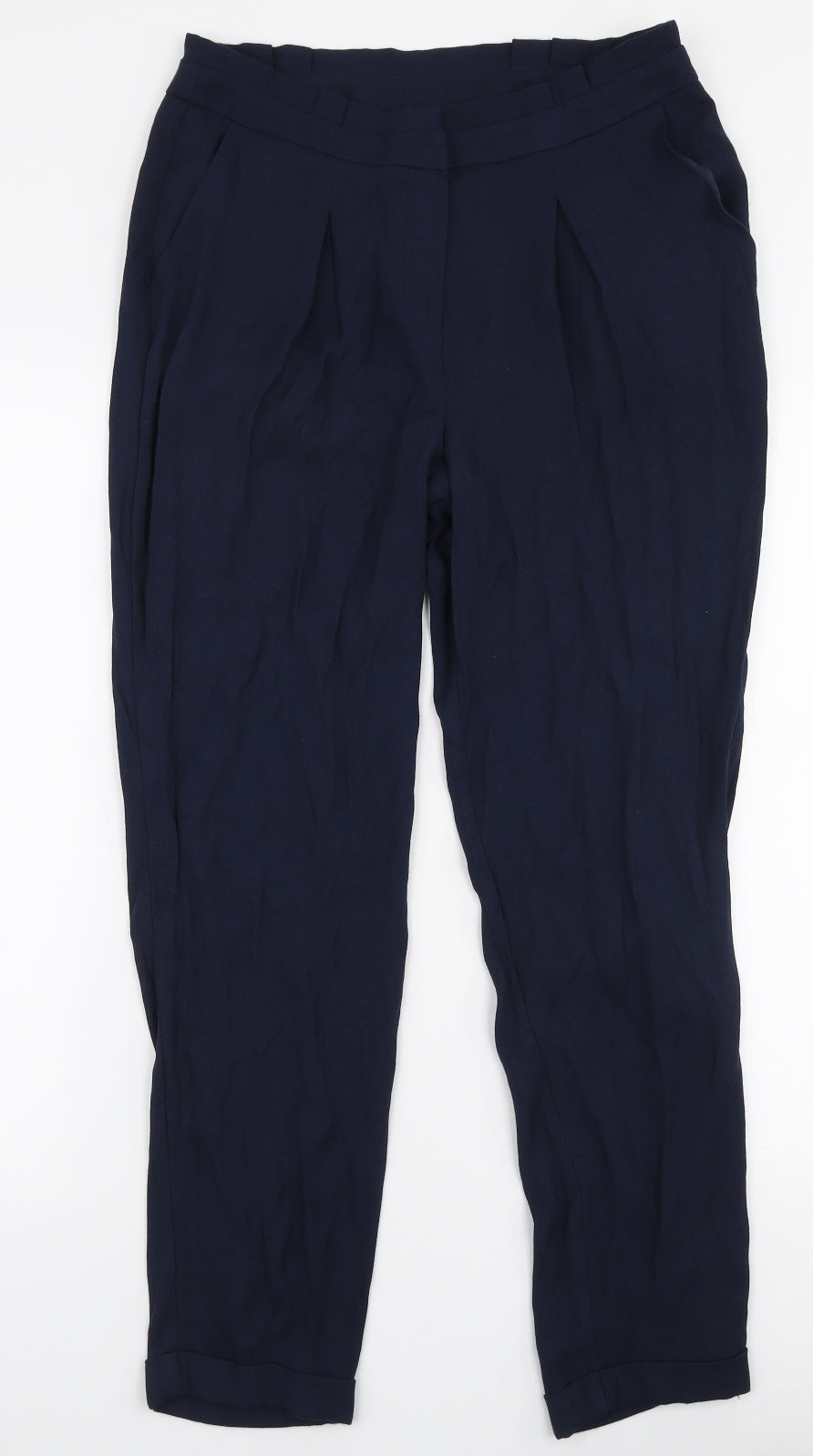 TU Womens Blue  Polyester Trousers  Size 10 L28 in Slim Zip