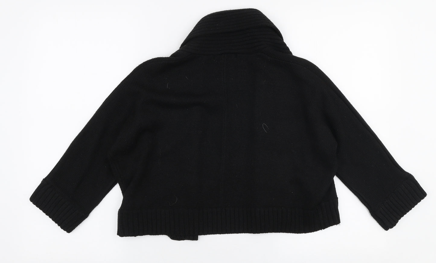 George Womens Black Collared  Acrylic Cardigan Jumper Size 14