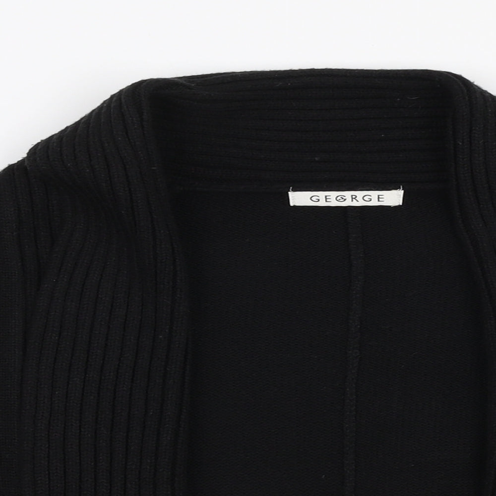 George Womens Black Collared  Acrylic Cardigan Jumper Size 14