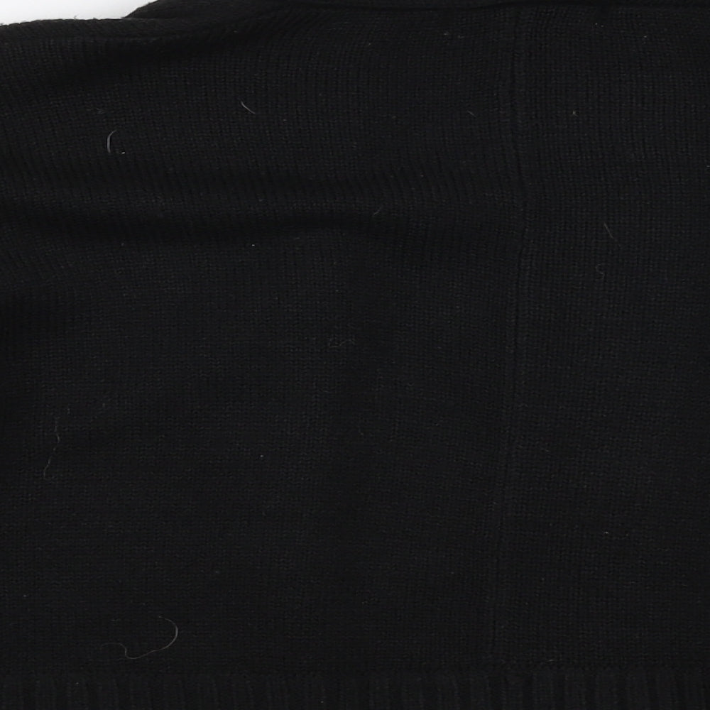 George Womens Black Collared  Acrylic Cardigan Jumper Size 14