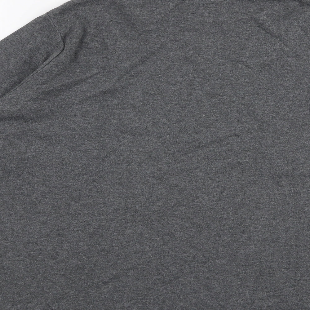 Land's End Womens Grey  Polyester Jersey T-Shirt Size L High Neck