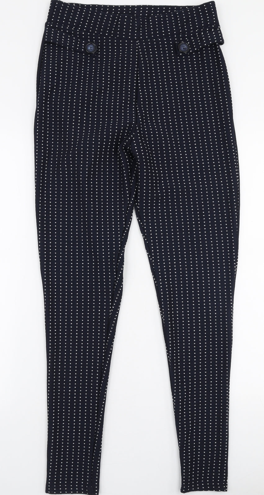 TU Womens Blue Polka Dot Polyester Capri Leggings Size 12 L29 in