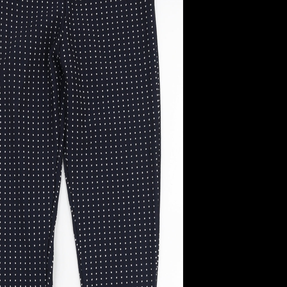 TU Womens Blue Polka Dot Polyester Capri Leggings Size 12 L29 in