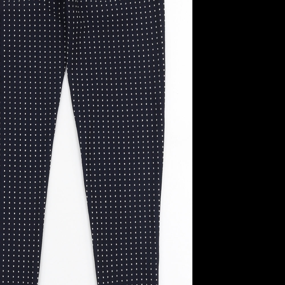 TU Womens Blue Polka Dot Polyester Capri Leggings Size 12 L29 in