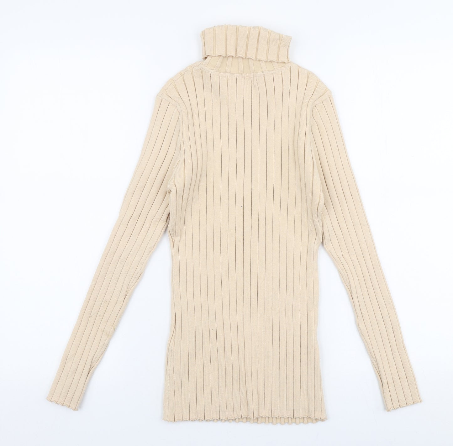 Abollria Womens Ivory Roll Neck  Polyester Pullover Jumper Size S