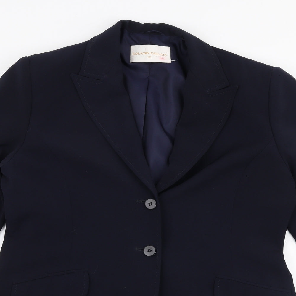 Country Casuals Womens Blue   Jacket Blazer Size 12  Button
