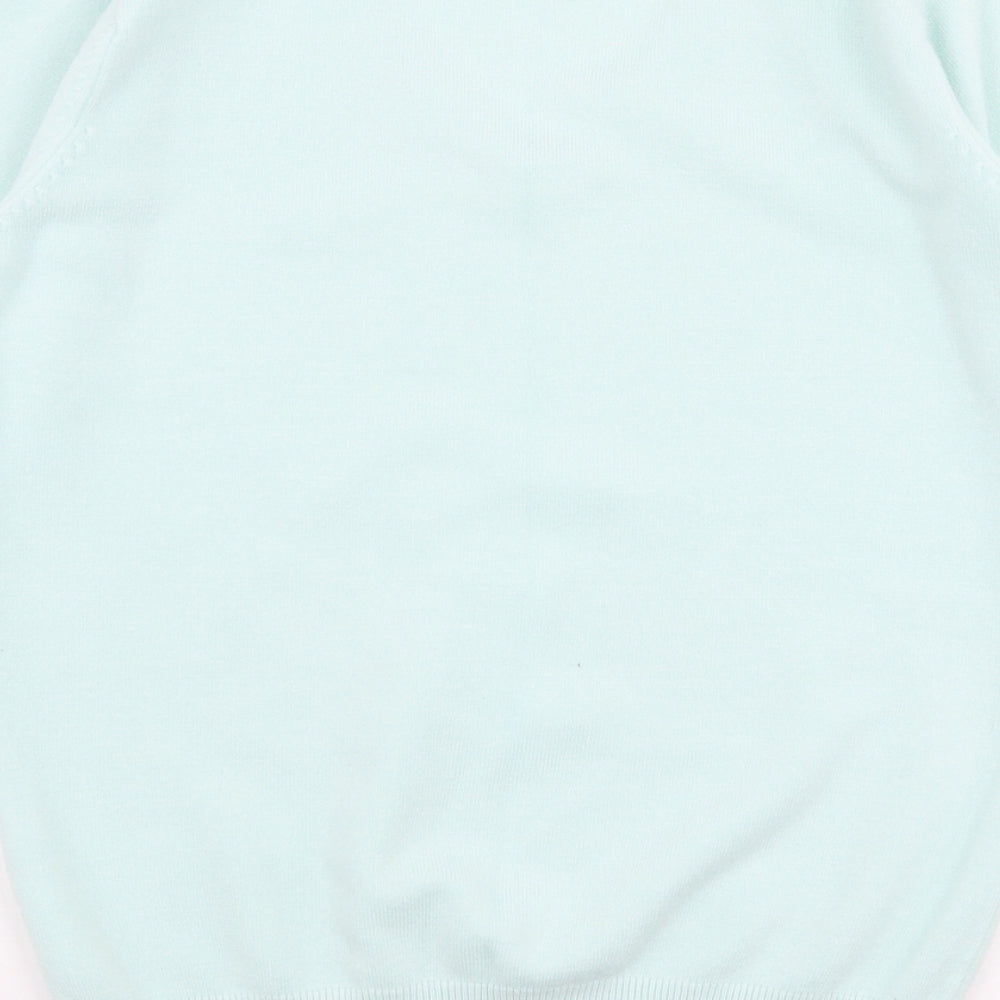Janique Womens Blue V-Neck  Acrylic Pullover Jumper Size 16