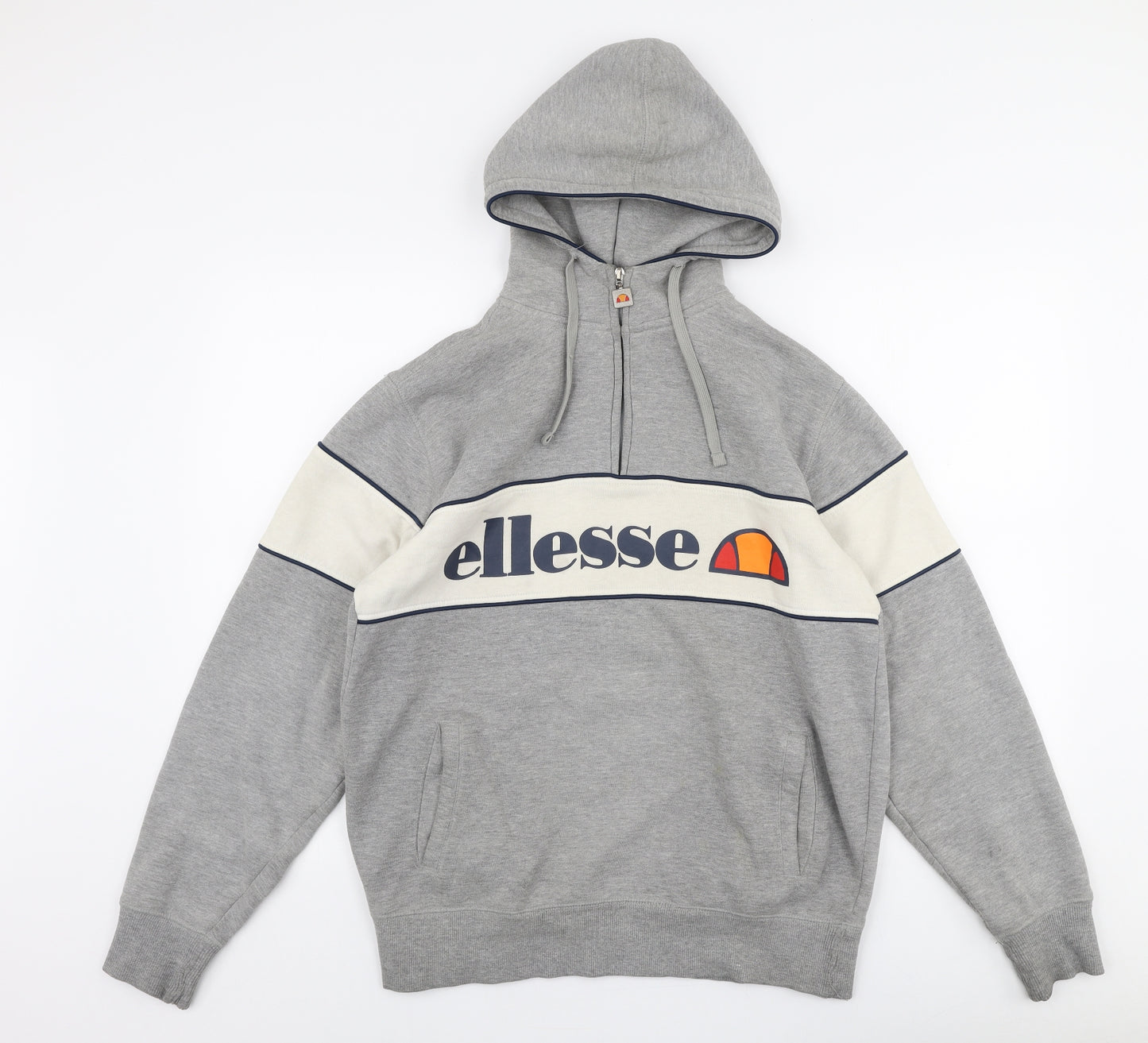 ellesse Mens Grey  Cotton Pullover Hoodie Size M