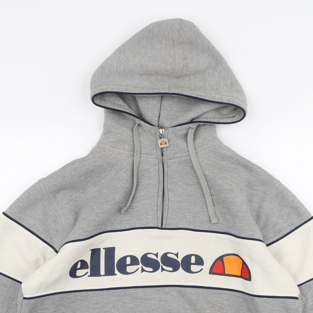 ellesse Mens Grey  Cotton Pullover Hoodie Size M