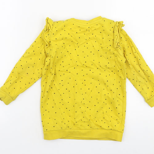 So Cute Girls Yellow Polka Dot Polyester Pullover Sweatshirt Size 2-3 Years  Snap - Bon Jour
